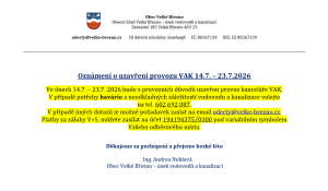 VAK zavřeno